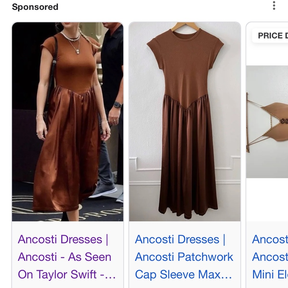 ANCOSTI - as seen on Taylor Swift - patchwork cap sleeve dress. sz med